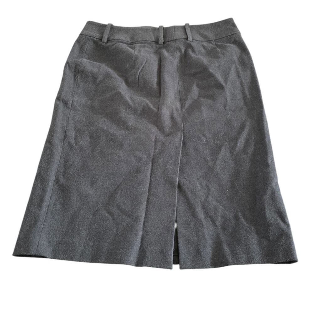 Express Gray Stretch Knee Length Pencil Skirt - 3/4